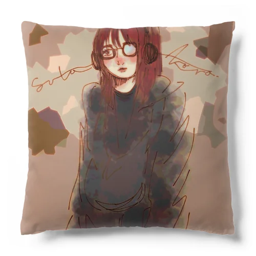 ヘッドフォン女子（色つき） Cushion