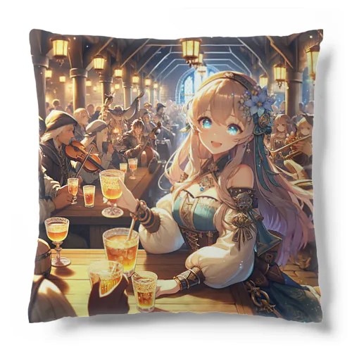 中世ファンタジー美少女の大冒険 酒場と楽器演奏 Cushion