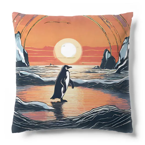 ペンギン　黄昏 Cushion