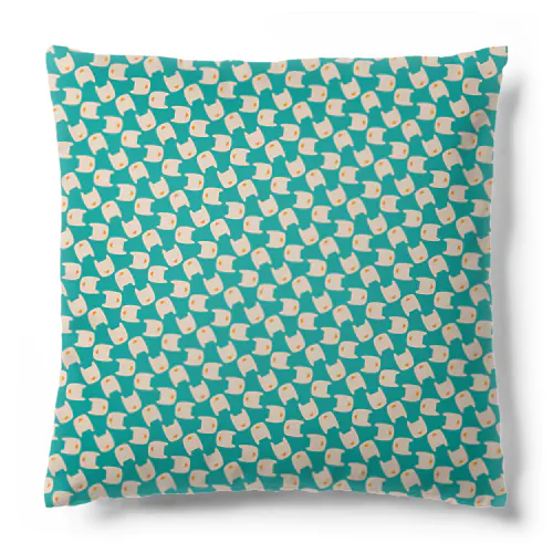 He He He 柄がら（青緑色） Cushion