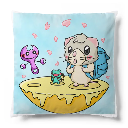 かえるとねずみと先割れスプーン Cushion