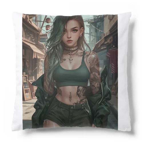 タトゥーピアスガール Cushion