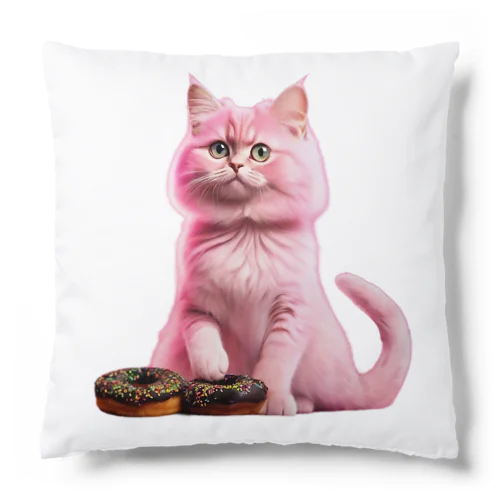 cat and donut Cushion
