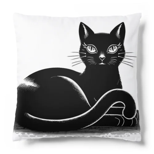 黒猫の誘惑 Cushion