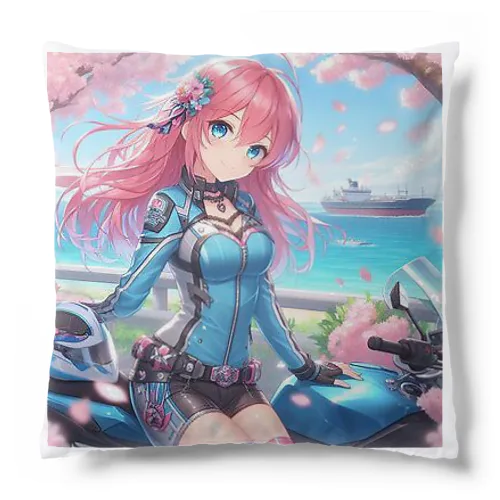 桜の花びらが舞う海岸沿いで一休み❣️ Cushion