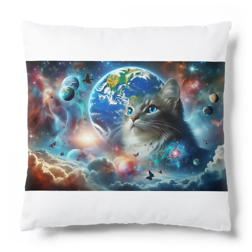宇宙と一体化猫 Cushion