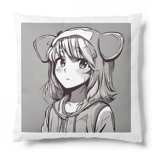 パーカーの女の子 Cushion