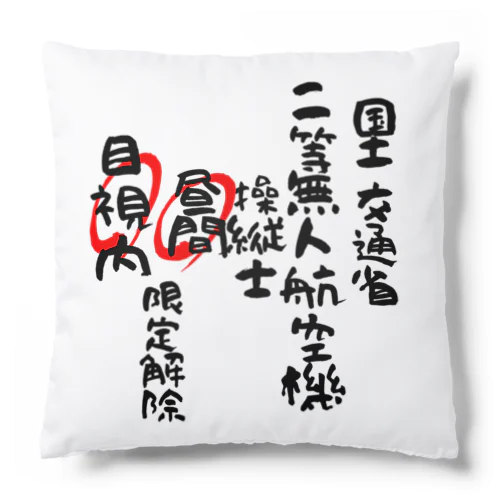 二等無人航空機操縦士（文字黒）昼間目視内限定解除 Cushion