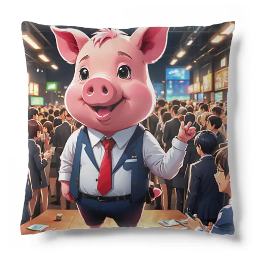 社内イベントの企画をするミニブタ Cushion