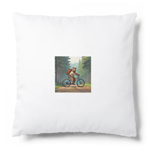 クマとサイクリング.. png Cushion