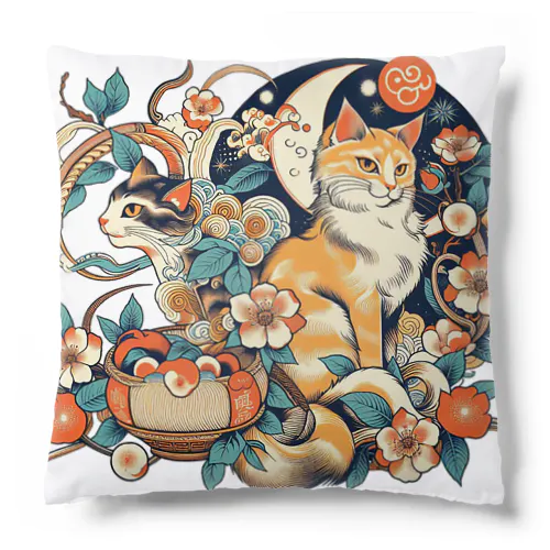 猫LOVE items 茶虎と白黒 Cushion