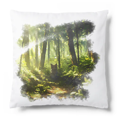 風景_森と猫014 Cushion