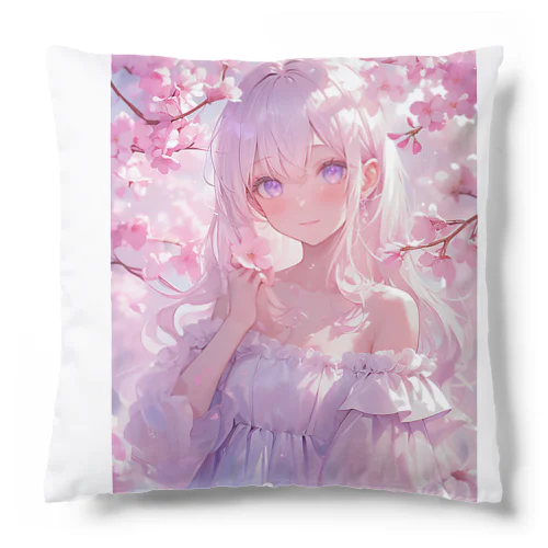 桜の下の少女幸せいっぱい　なでしこ1478 Cushion