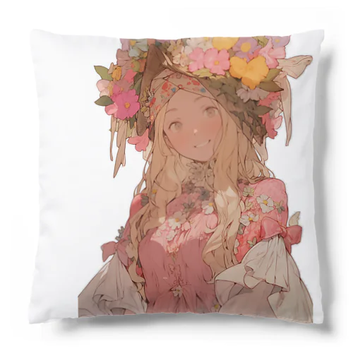 髪飾りをした少女　なでしこ1478 Cushion