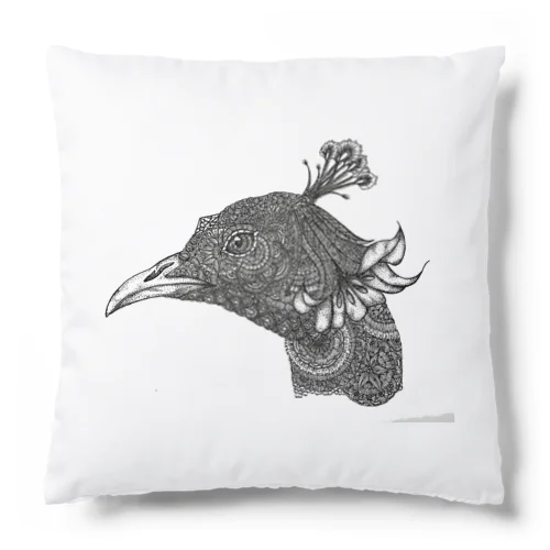 Peacock モノクロームver Cushion