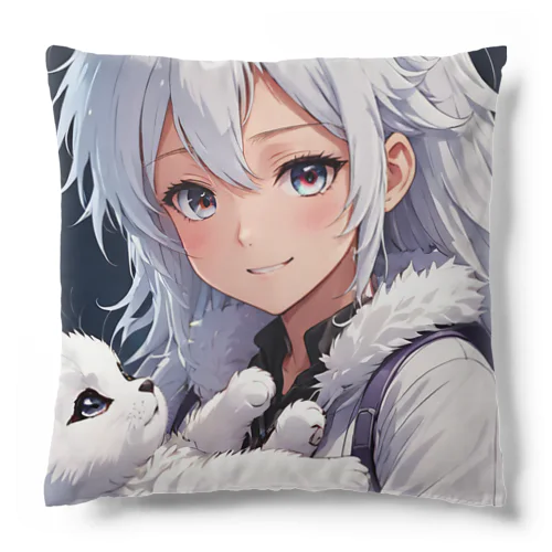 神様を抱っこしている美少女 Cushion