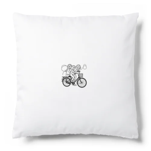 自転車ロゴ　ガールズ Cushion