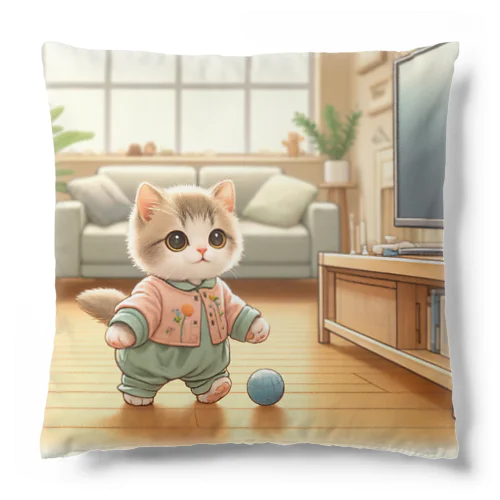 キュートからエレガントへ　子猫の成長の物語 Cushion