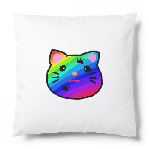 虹色のにゃんこ Cushion