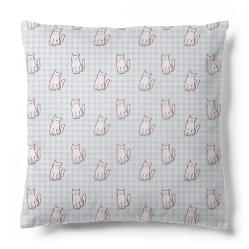 ねこねこねこねこピンクシャム猫ギンガムチェック Cushion