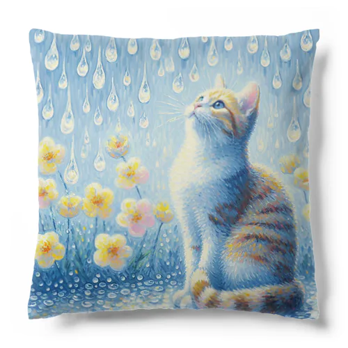 雨粒と猫 Cushion