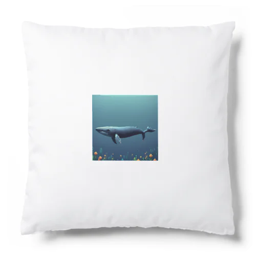 海中を泳ぐクジラのひれ Cushion