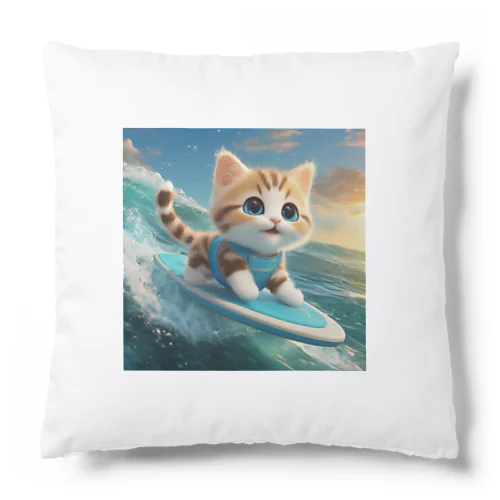 猫とサーフィン Cushion