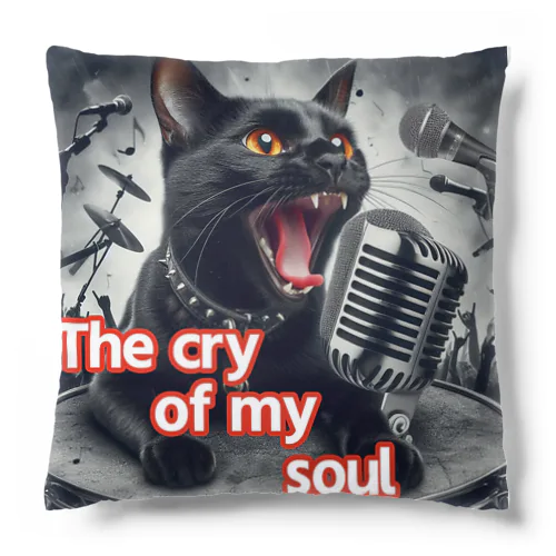 歌を歌う黒猫 Cushion