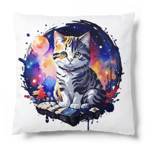 お座り猫と宇宙 Cushion