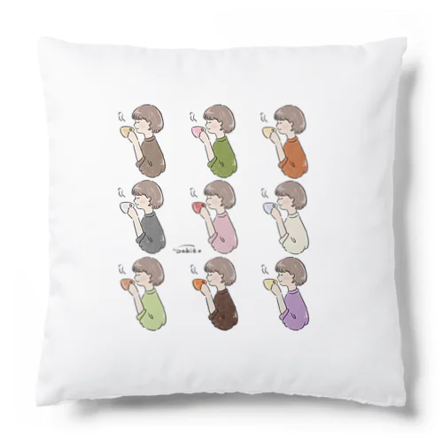 ほっとひと息つく女の子　オール Cushion