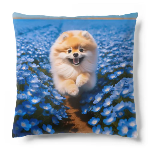 ネモフィラ畑のポメさん Cushion