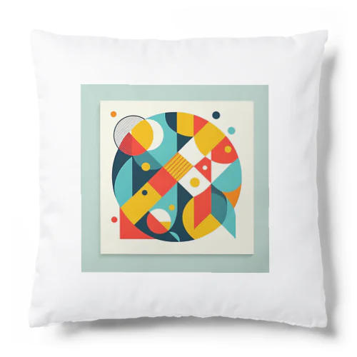 多角形と円の抽象画 Cushion
