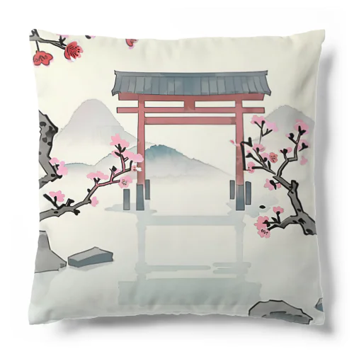 桜と鳥居　ー Cherry Blossoms and Torii ー Cushion