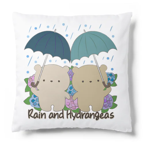 Rain and Hydrangeas クッション