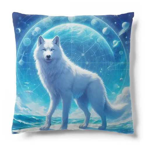 白いオオカミ Cushion