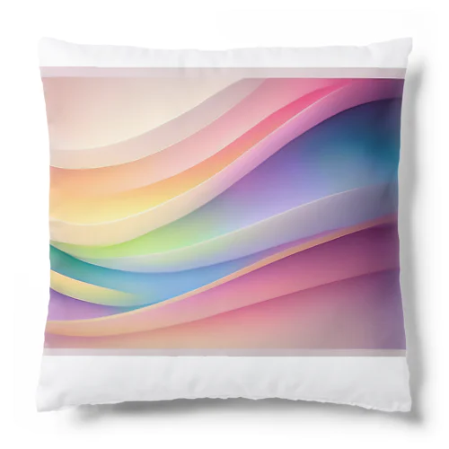虹色に輝く波の抽象的なデザイン Cushion