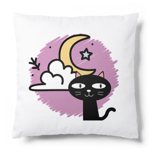 月夜の黒猫 Cushion