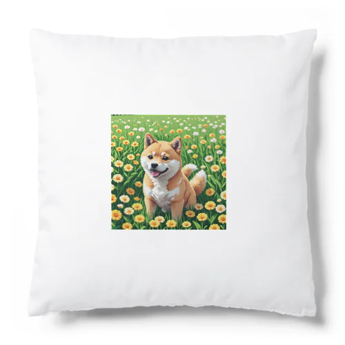 お花畑と柴犬 Cushion