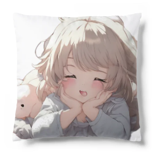 眠れない夜の可愛い少女 Cushion