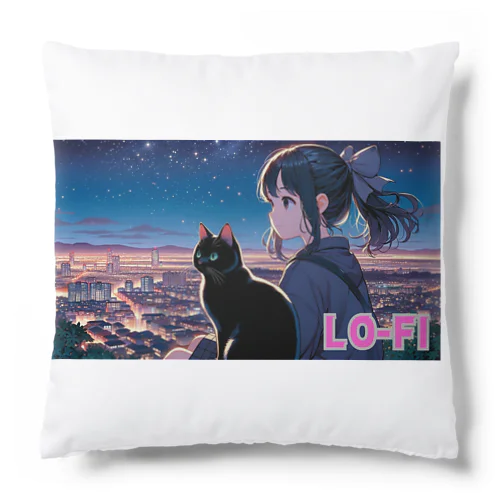 時空の旅猫アルトとミアの夜景物語 Cushion