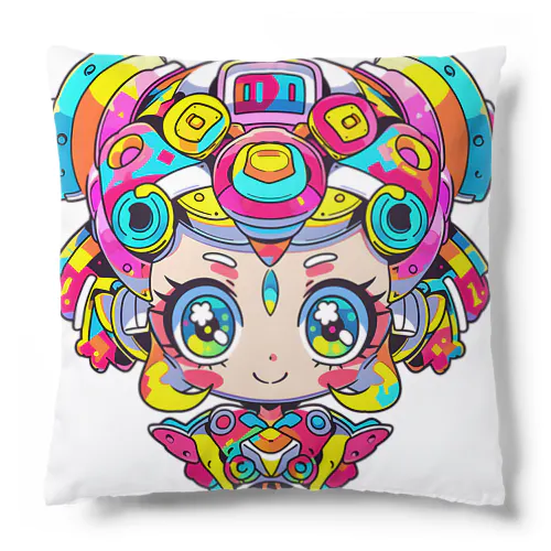 カラフルサイバーパンク少女 Cushion