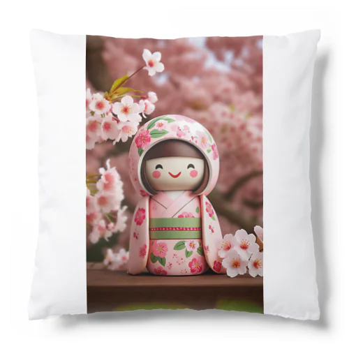 kokeshi dolls桜 Cushion