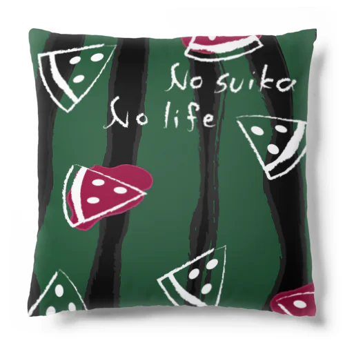 スイカ No suika No life バンダナ クッション Cushion