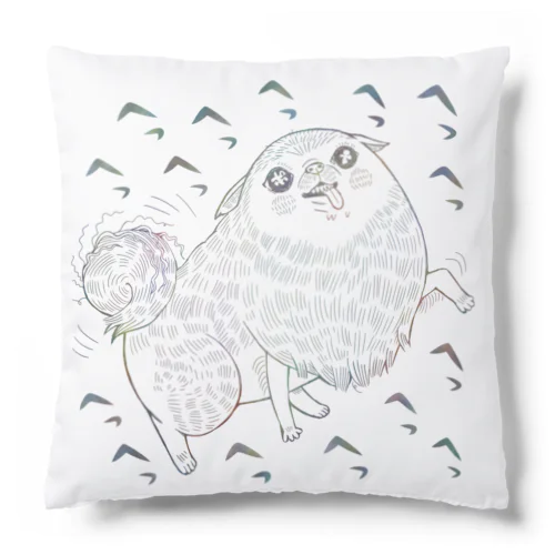 興奮ポメ(カラフル線画) Cushion