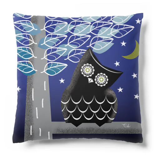 Velvet Night Owl Cushion