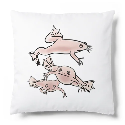 連なるアフリカツメガエル(アルビノ) Cushion