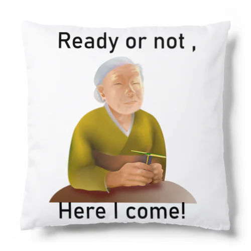 Ready Or Not, Here I Come!(black) Cushion