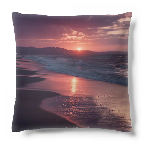 海辺の夕日 Cushion