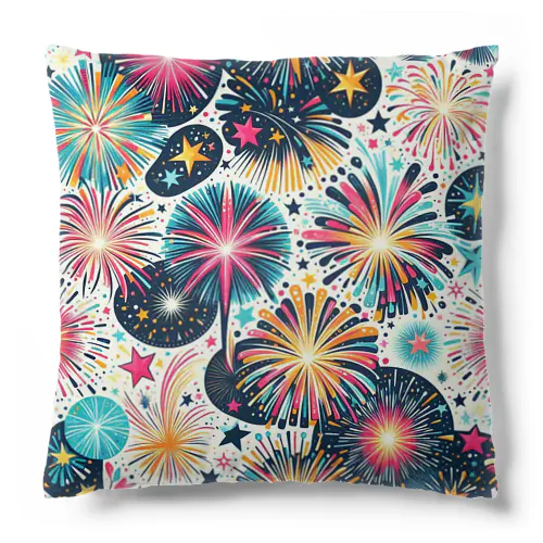 和風柄　花火柄 Cushion