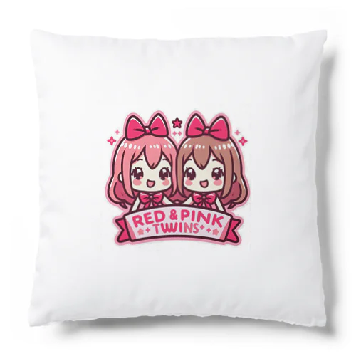 Red&PINKRibbon☆Twins　ディフォルメ Cushion